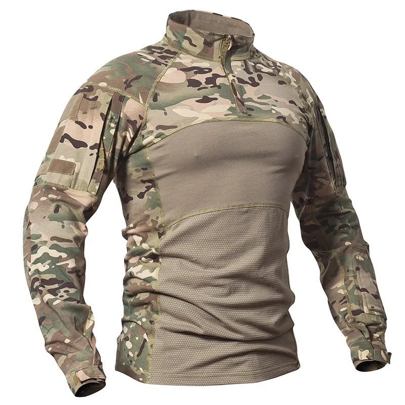Hunting Outdoor Clothing - Мужская камуфляжная охотничья боевая футболка из