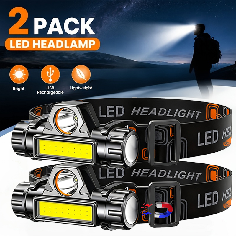 Outdoor Hunting Lights - Суперяркий светодиодный налобный фонарь, перезаряжаемый, водонепроницаемый,
