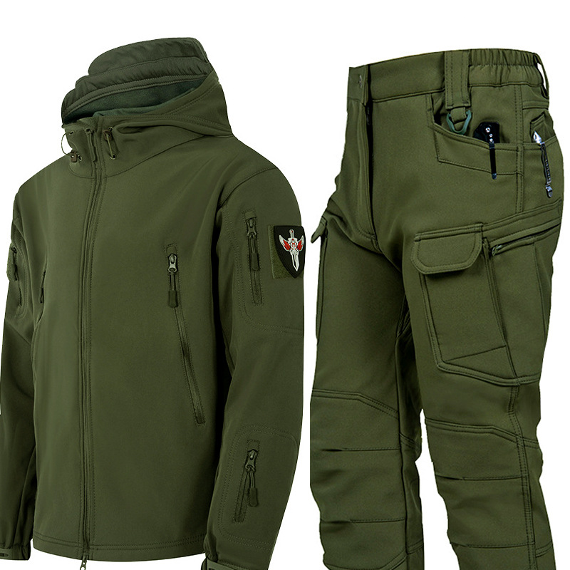 Safari Outdoor Hunting Jackets - Мужская тактическая куртка-софтшелл с капюшоном, водонепроницаемая,