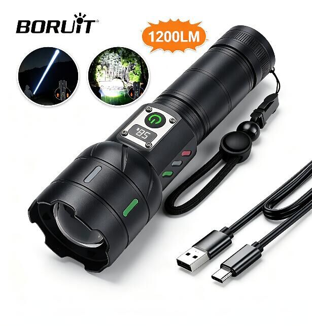 Outdoor Hunting Bike - Фонарик BORUiT A15 с цифровым дисплеем