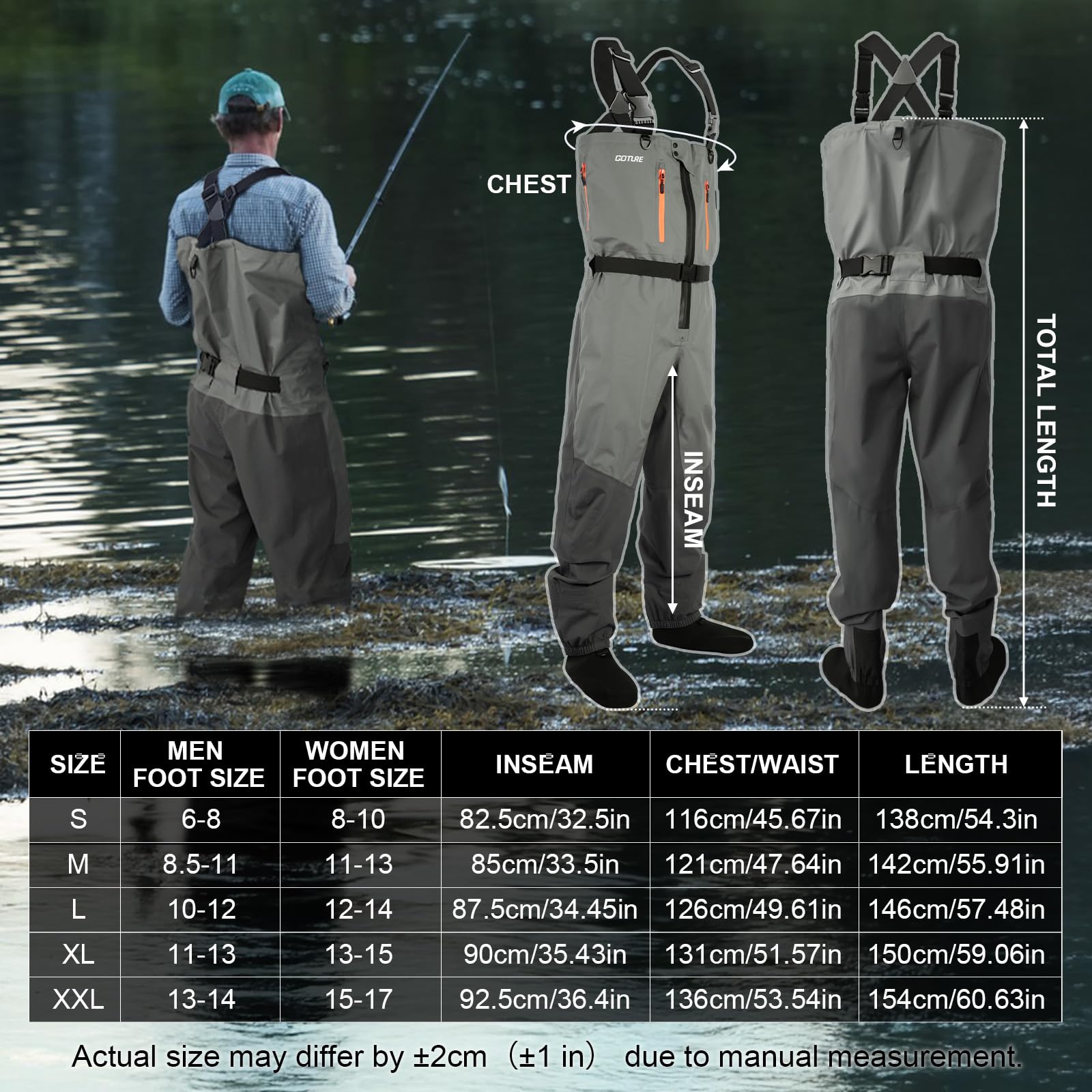 Goture 5-слойные водонепроница – обзор и цена Fishing Waders Breathable