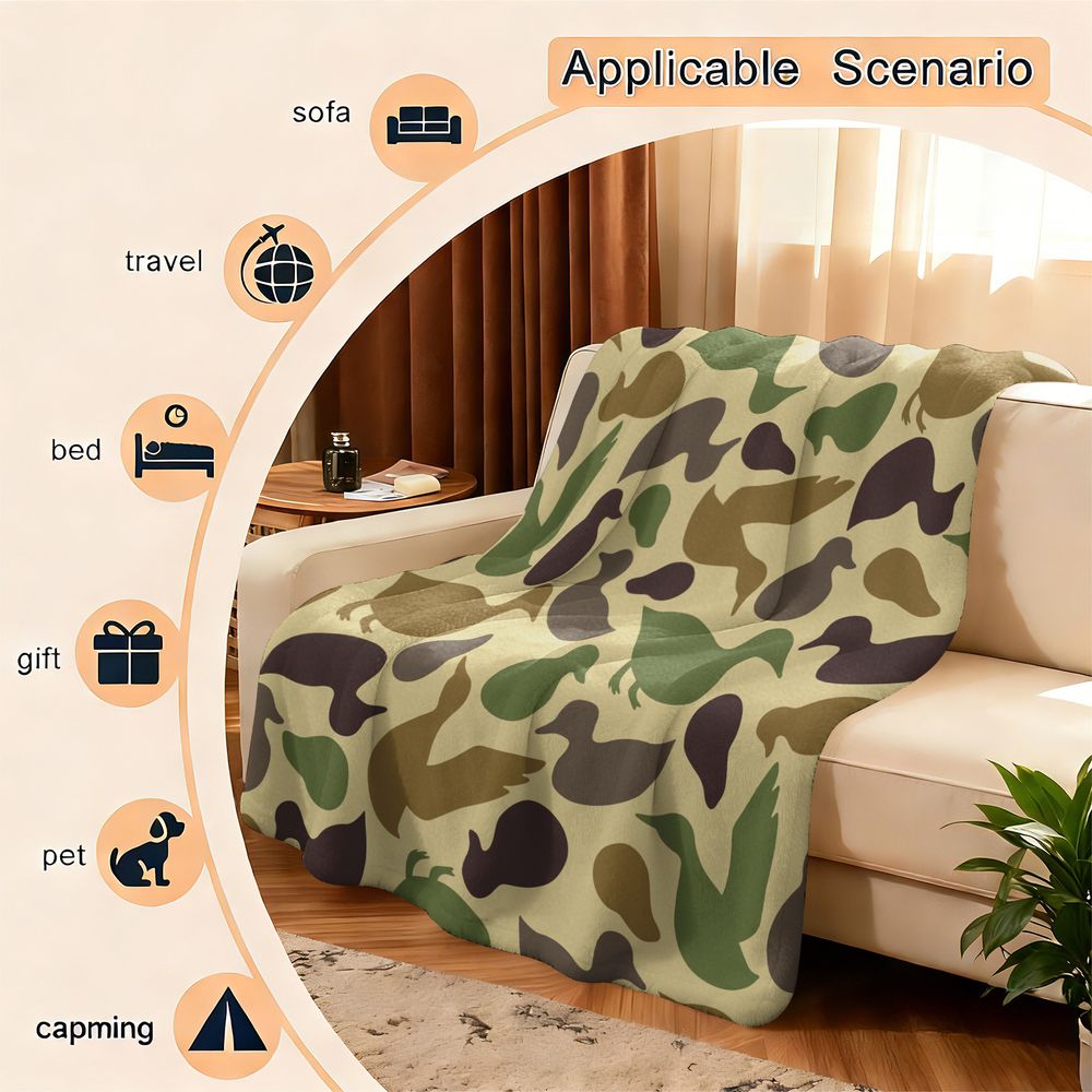 Плед из фланели с узором уток, – обзор и цена Outdoor Hunting Blanket